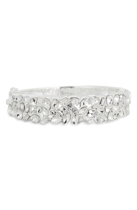 Cluster Cubic Zirconia Bangle Bracelet