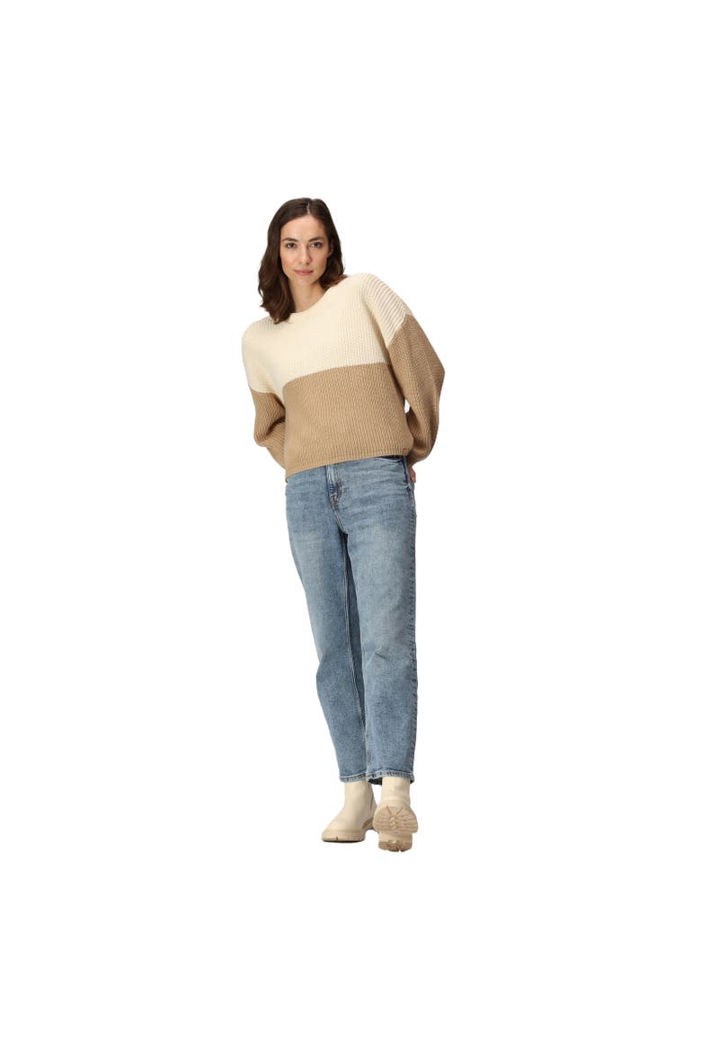 Kamaria Knitted Sweater, Alternate, color, Light Vanilla and Barleycorn