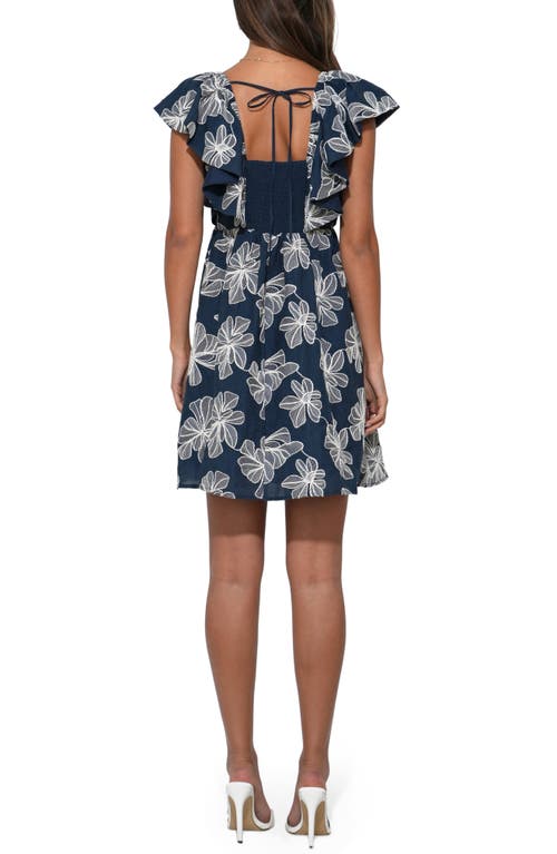 Adelyn Rae Lilah Embroidered Mini Sundress In Multi