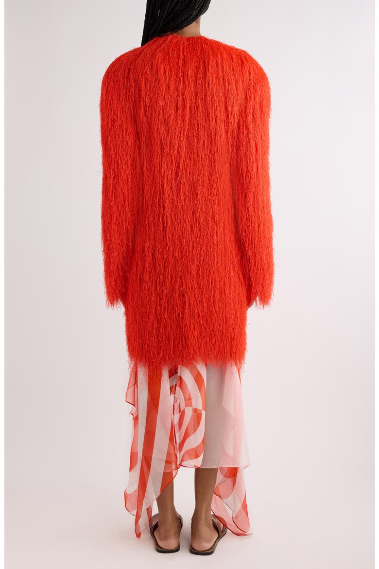 Fringe Wrap Coat, Alternate, color, RED