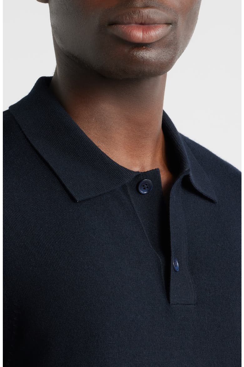 Serge 6584 Long Sleeve Wool Blend Polo Sweater, Alternate, color, DEEP NAVY