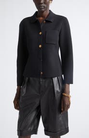Saint Laurent Virgin Wool Polo Cardigan