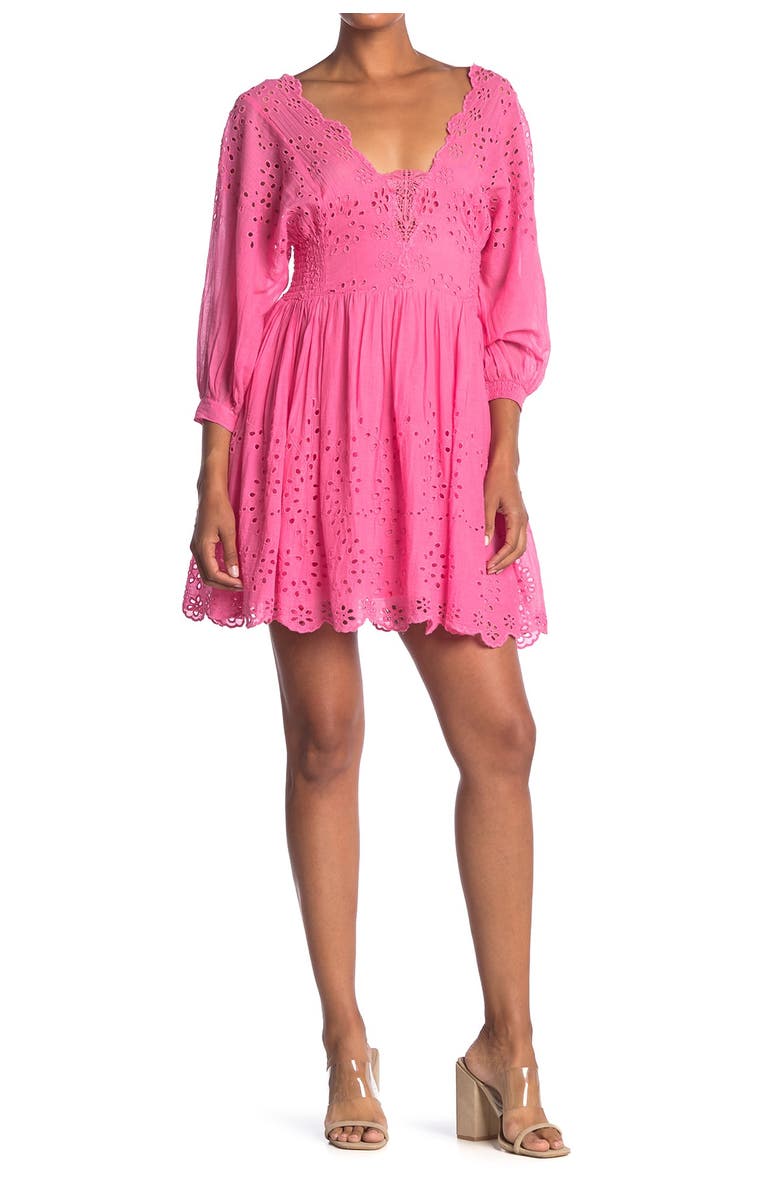 Free People Lottie Long Sleeve Minidress, Main, color,