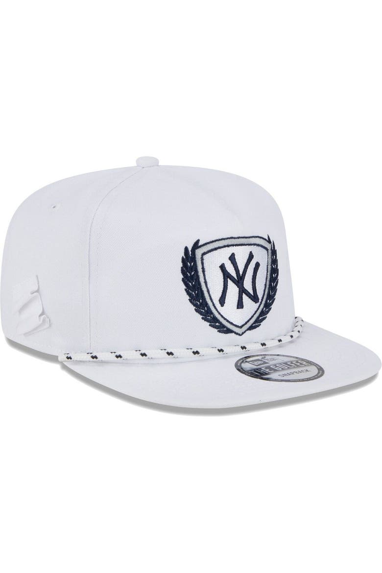 Men's New Era White New York Yankees Golfer Tee 9FIFTY Snapback Hat, Main, color, White