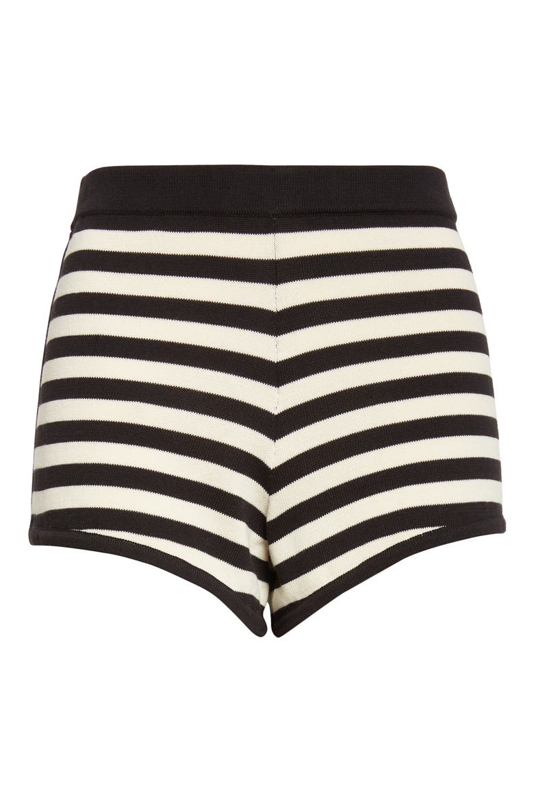 Darcy Stripe Pima Cotton Shorts, Alternate, color, CREAM BLACK