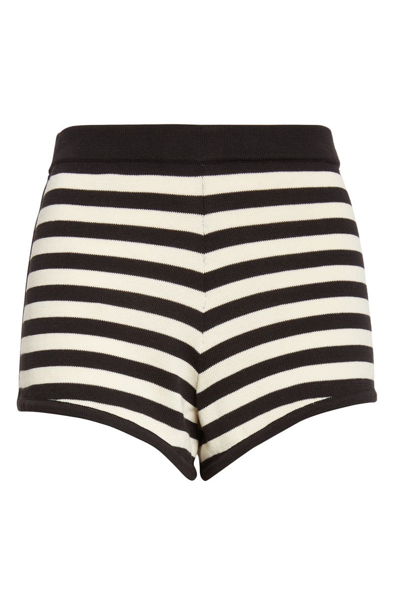 POSSE Darcy Stripe Pima Cotton Shorts, Alternate, color, Cream Black