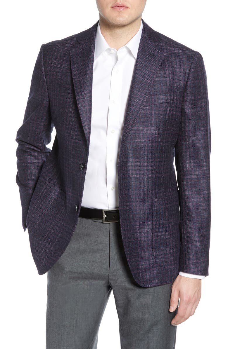 Nordstrom Signature Trim Fit Plaid Wool Sport Coat, Main, color,