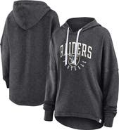 FANATICS Women's Fanatics Branded Charcoal Las Vegas Raiders Lightewight Modest Crop Lounge Helmet Arch Pullover Hoodie