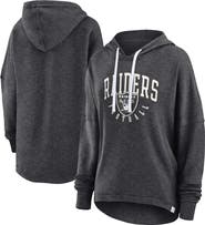 FANATICS Women's Fanatics Branded Charcoal Las Vegas Raiders Lightewight Modest Crop Lounge Helmet Arch Pullover Hoodie