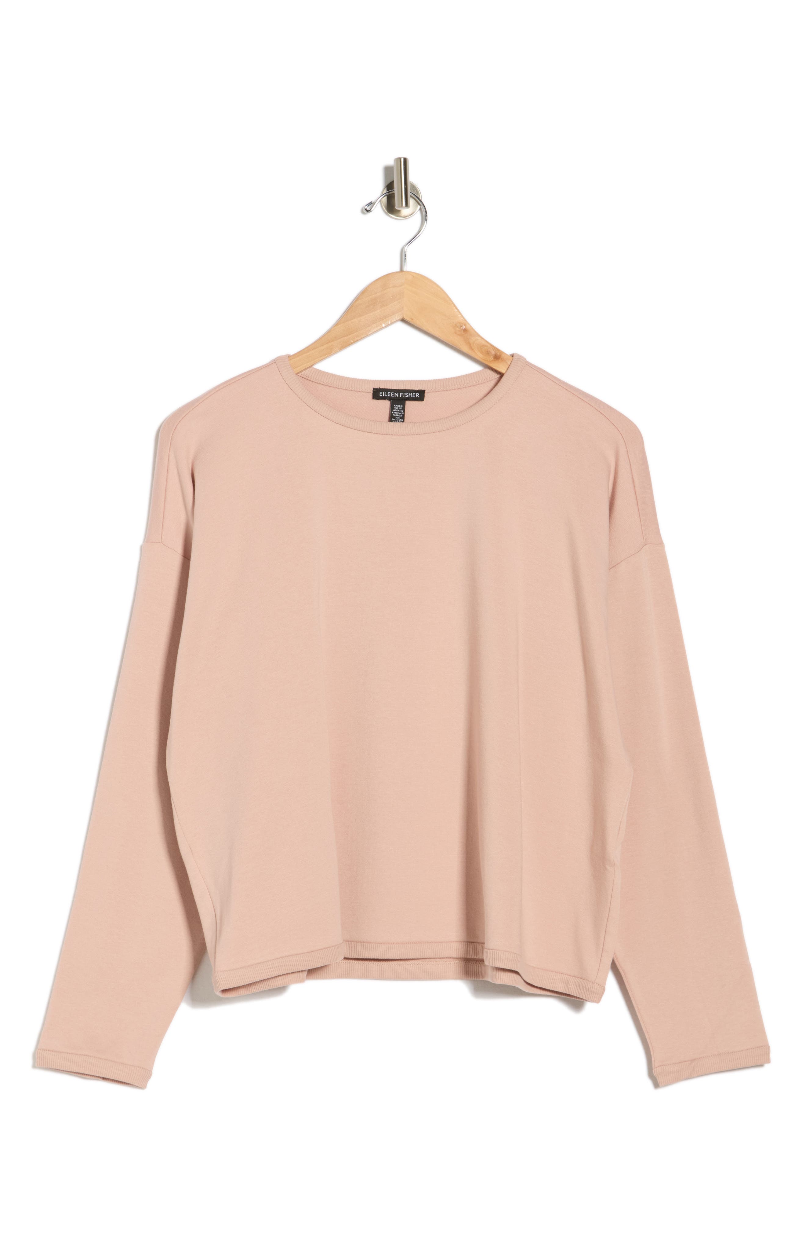 Eileen Fisher Crewneck Long Sleeve Crop Top