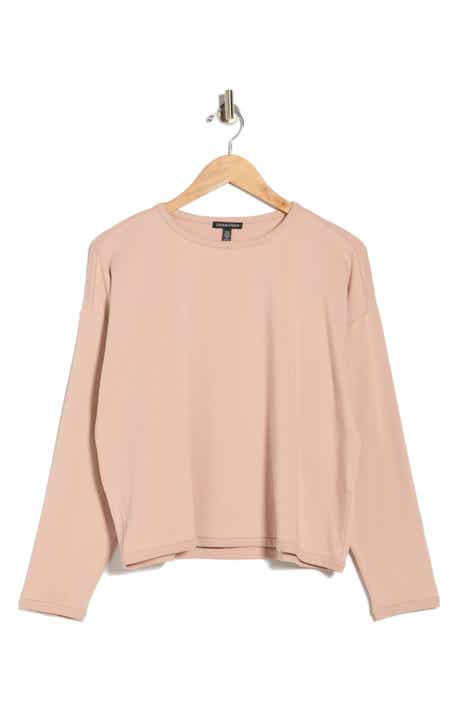Eileen Fisher Crewneck Long Sleeve Crop Top