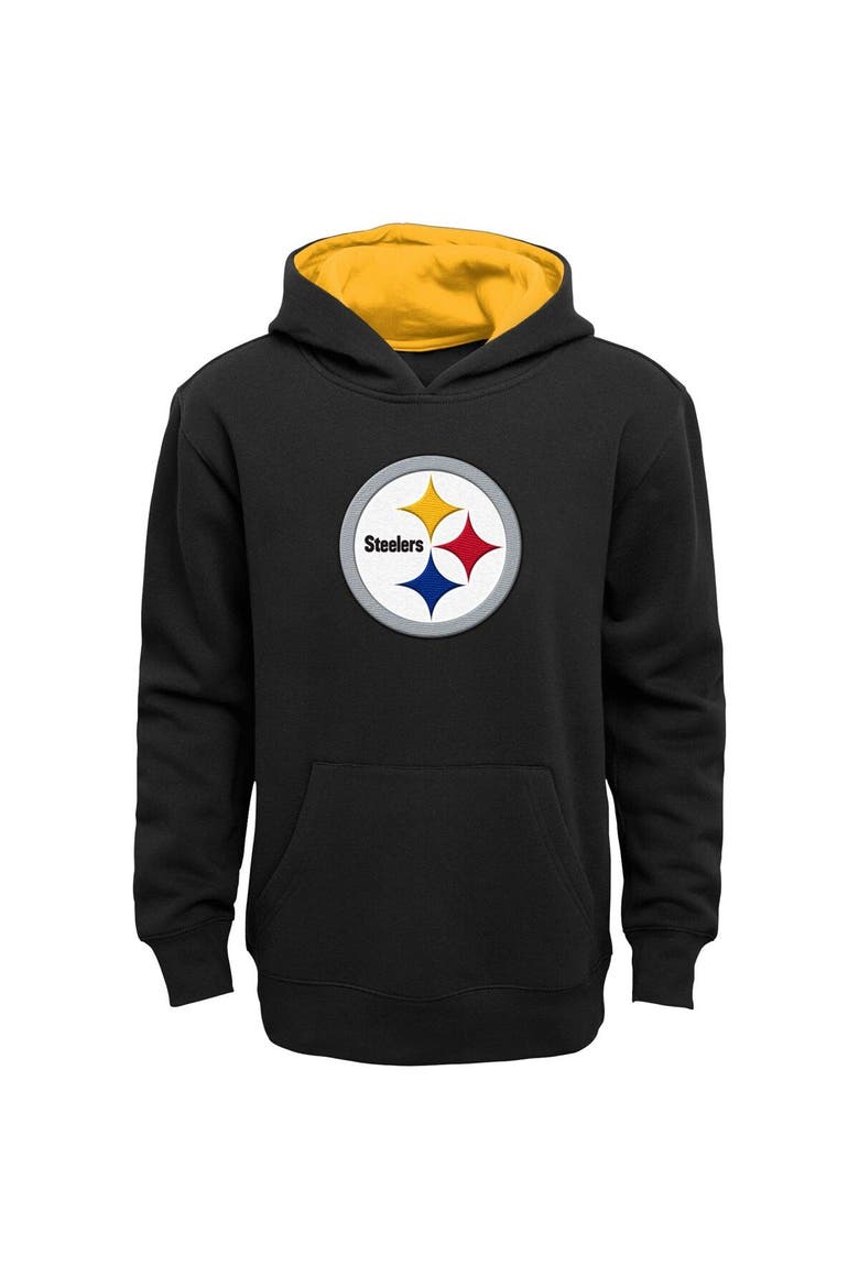Youth Black Pittsburgh Steelers Prime Pullover Hoodie, Main, color, Black