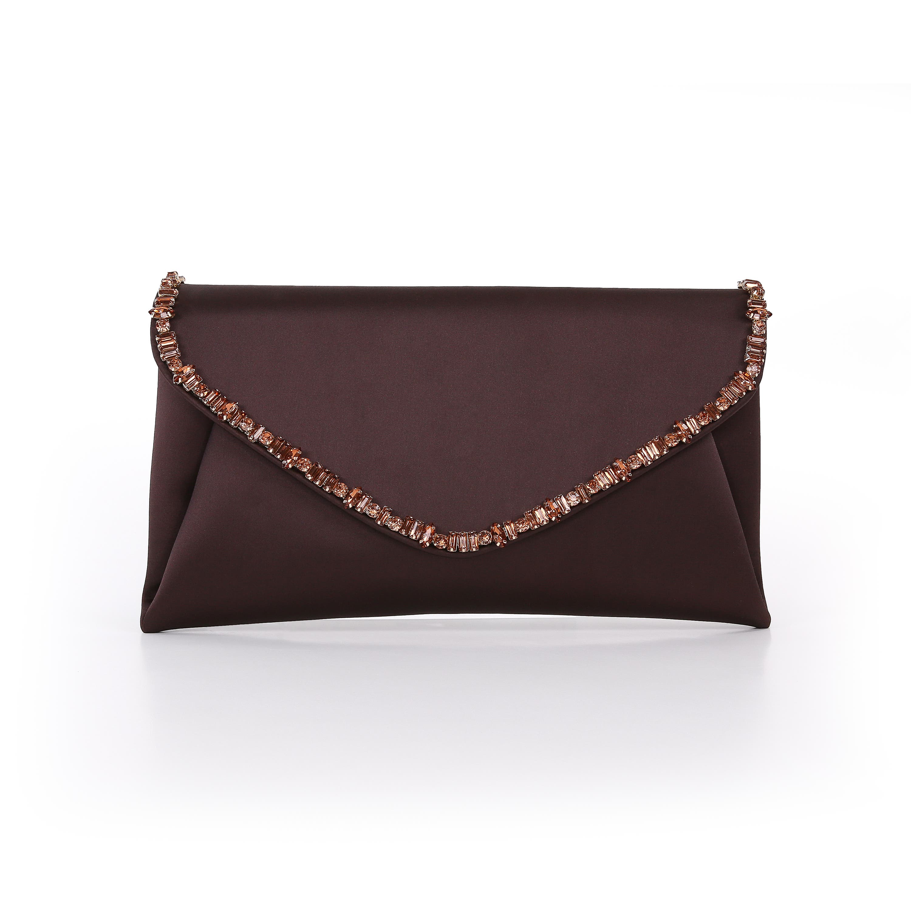 Mika Mix Crystal Neckline Envelope, Main, color, Brown