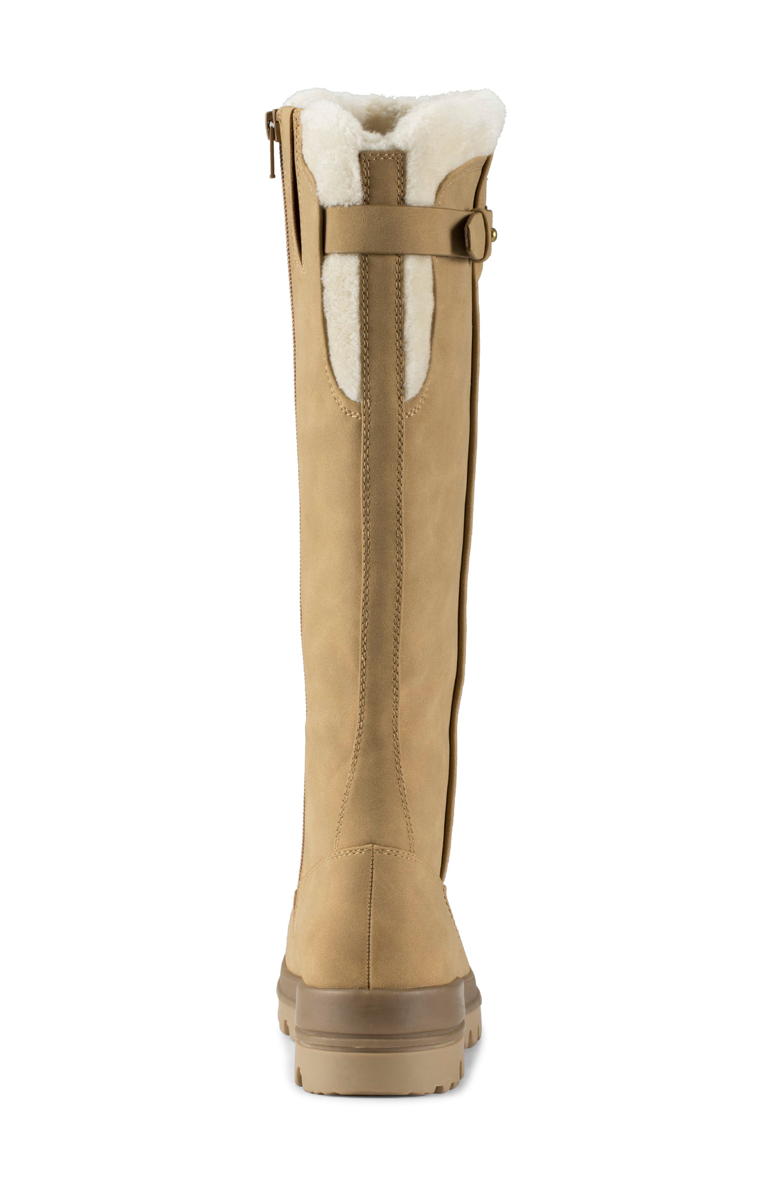 Nettie Faux Fur Lined Cold Weather Boot, Alternate, color, COGNAC
