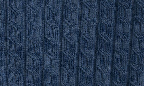 Brooks Brothers Cable Stitch Cotton Button-up Polo Sweater In Blue