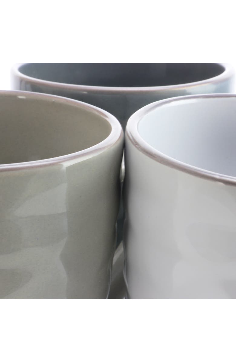 Elama Tahitian Waves 6-Piece 12 oz. Mug Set with Stand, Alternate, color, White