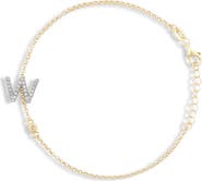 MESHMERISE Diamond Initial Bezel Bracelet