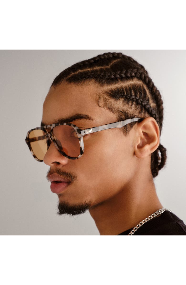 Le Specs Tragic Magic 56mm Aviator Sunglasses, Alternate, color, Cookie Tort/Mustard Mono