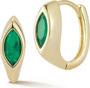 GLAZE JEWELRY Marquise Cubic Zirconia Huggie Hoop Earrings