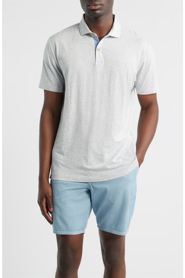 Starnes Heathered Cotton Blend Polo, Main, color, LIGHT GRAY