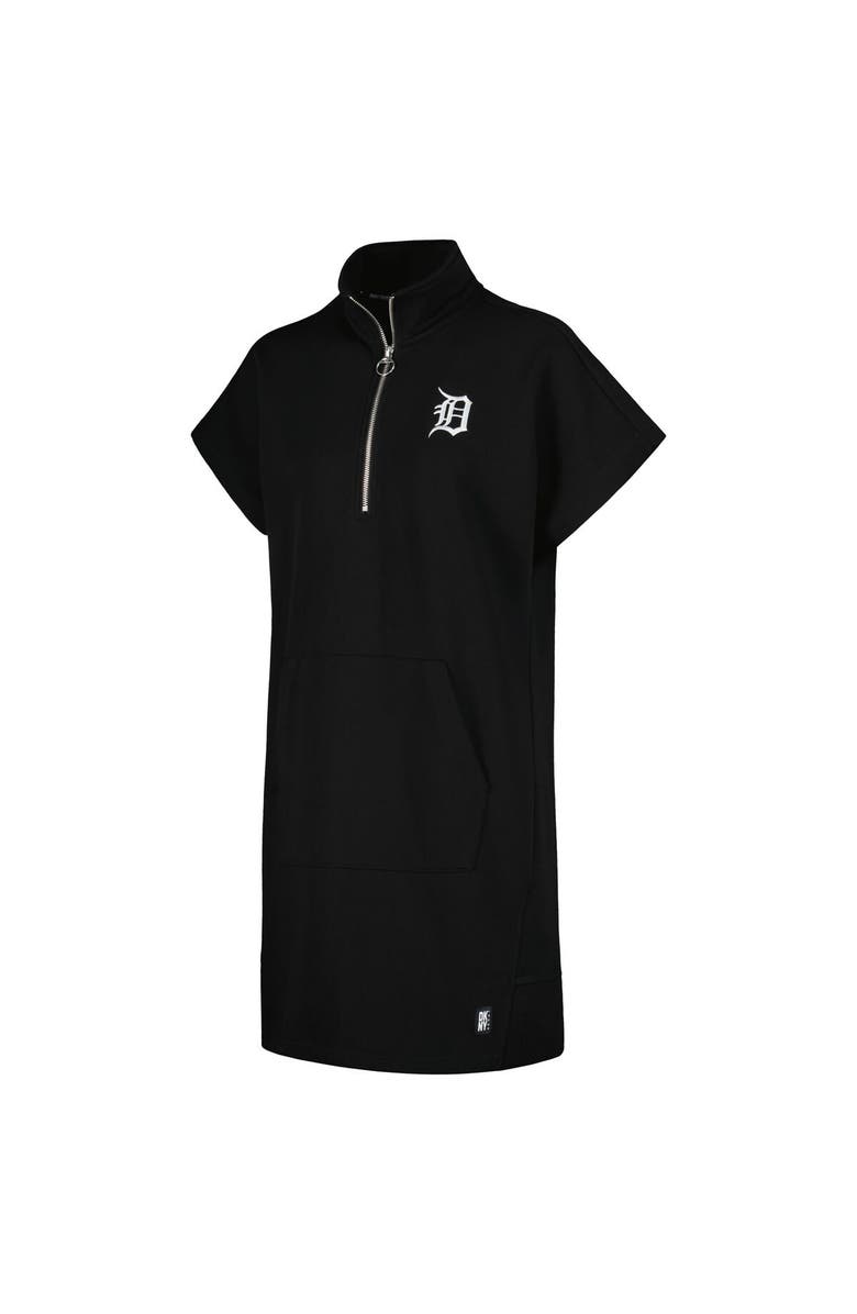 DKNY SPORT Women's DKNY Sport Black Detroit Tigers Emily Quarter-Zip Sneaker Dress, Alternate, color,