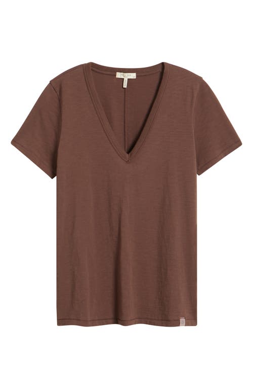 Rag & Bone The Slub V-neck T-shirt In Brown