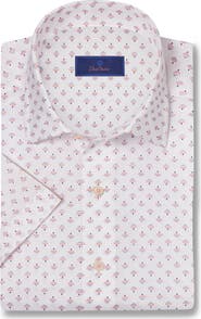 David Donahue Linen & Cotton Short Sleeve Sport Shirt
