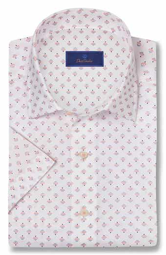 David Donahue Linen & Cotton Short Sleeve Sport Shirt