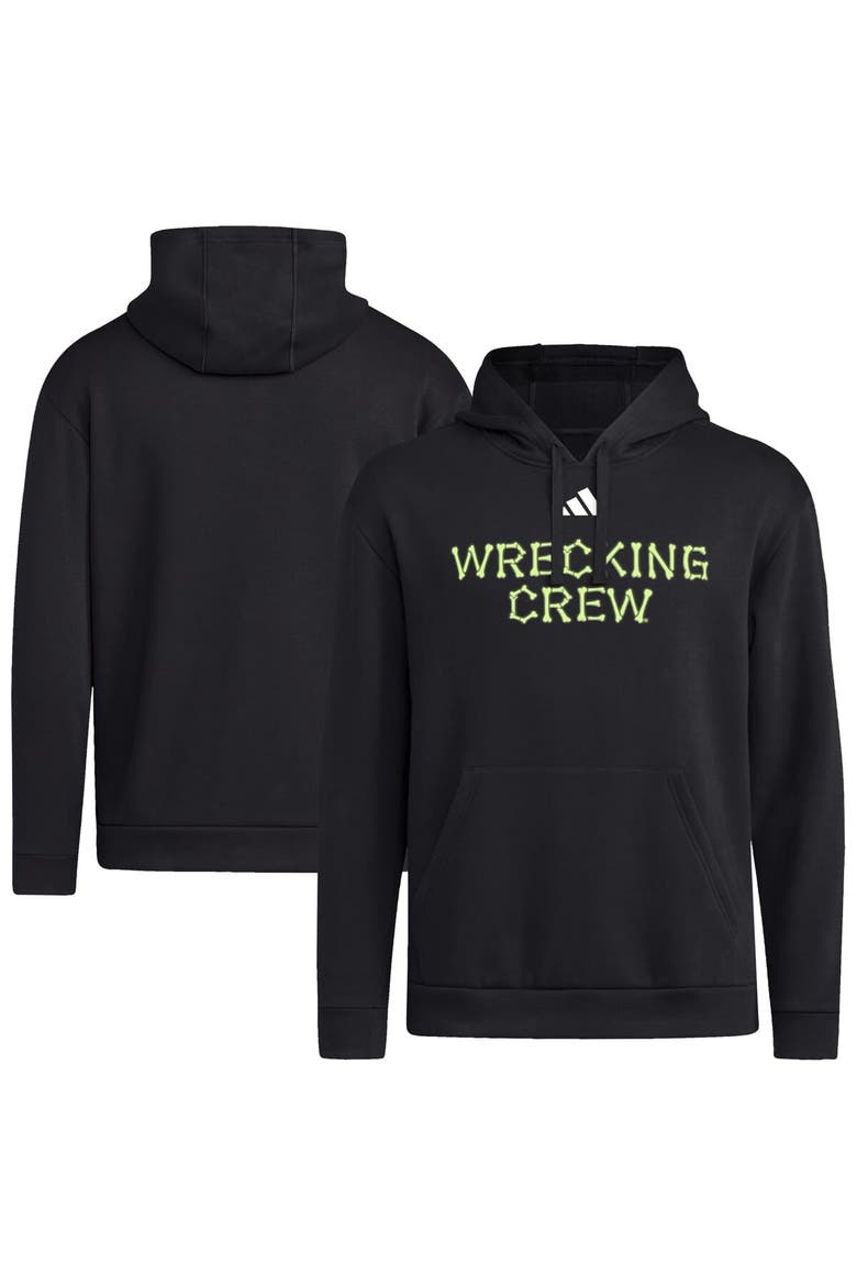 Men's adidas  Black Texas A&M Aggies Glow Halloween Wrecking Crew Pullover Hoodie, Main, color, Black