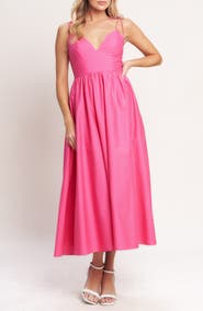 FLYING TOMATO Fit & Flare Cotton Midi Sundress