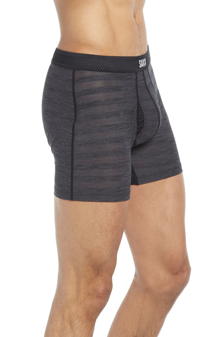 DropTemp™ Cooling Mesh Relaxed Fit Boxer Briefs, Alternate, color, BLACK HEATHER