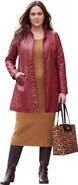 Jessica London A Line Zip Front Leather Jacket