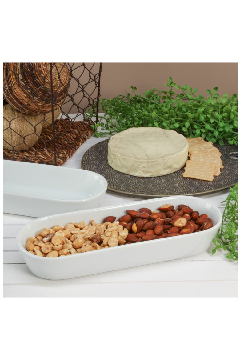 Oslo Set of 2 Oblong Baking Dishes, Alternate, color, WHITE