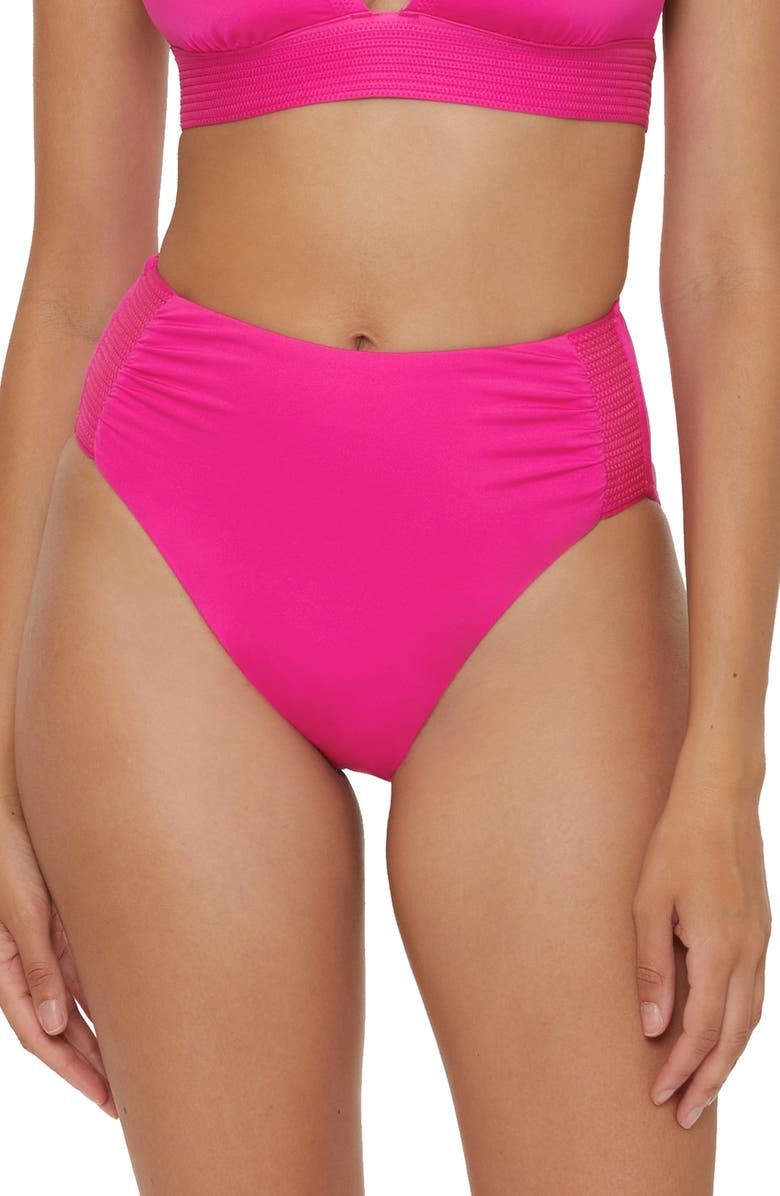 Trina Turk Monaco High Waist Swim Bottoms, Main, color, Pink Parade