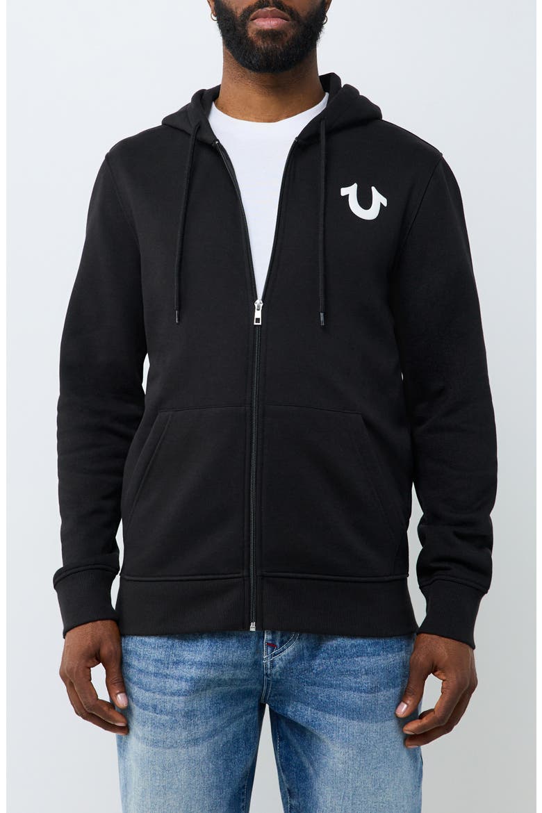 Retro Full Zip Hoodie, Main, color, JET BLACK
