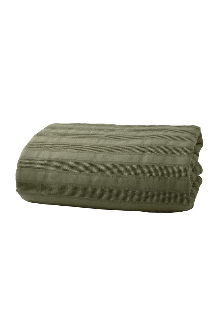 Avenue Stripe Cotton Duvet Cover & Shams Set, Alternate, color, OLIVE