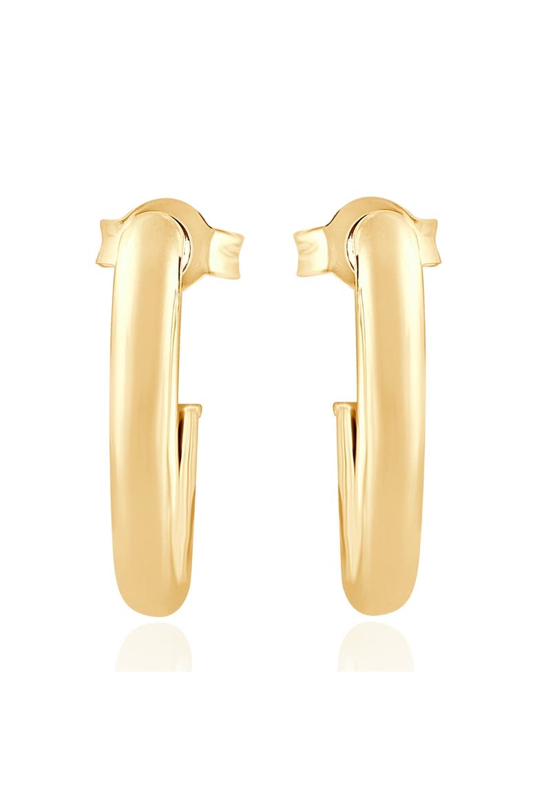 14k Gold 3mm Small Women's Hoop Earrings .5"  Tall 1 grams, Main, color, 14k Yellow Gold
