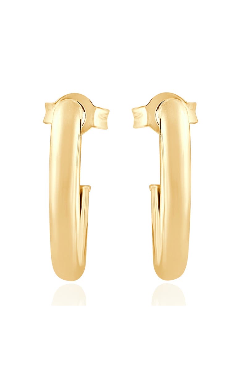 Bliss Diamond 14k Gold 3mm Small Women's Hoop Earrings .5"  Tall 1 grams, Main, color, 14K Yellow Gold