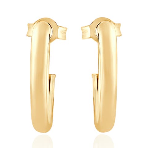 14k Gold 3mm Small Women's Hoop Earrings .5"  Tall 1 grams