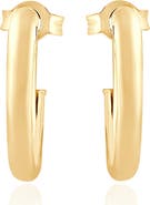 Bliss Diamond 14k Gold 3mm Small Women's Hoop Earrings .5"  Tall 1 grams