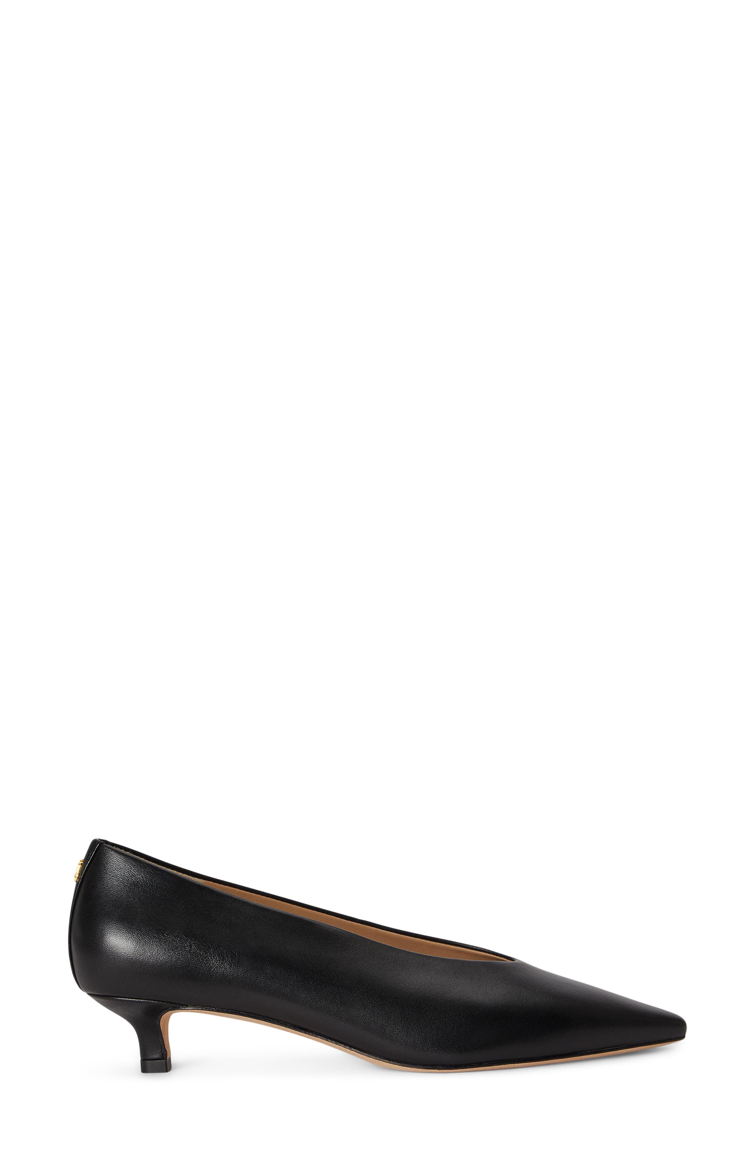Francesca Pointed Toe Kitten Heel Pump, Alternate, color, BLACK
