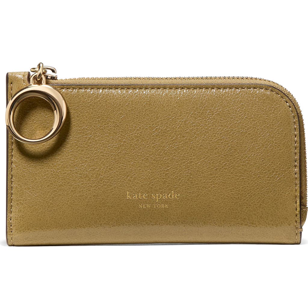 Kate Spade New York Halo Glazed Leather Small Wallet In Green