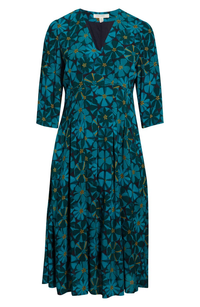 Seasalt Cornwall Etta Floral Pleated Midi Dress, Alternate, color, Handicraft Flowers Onyx