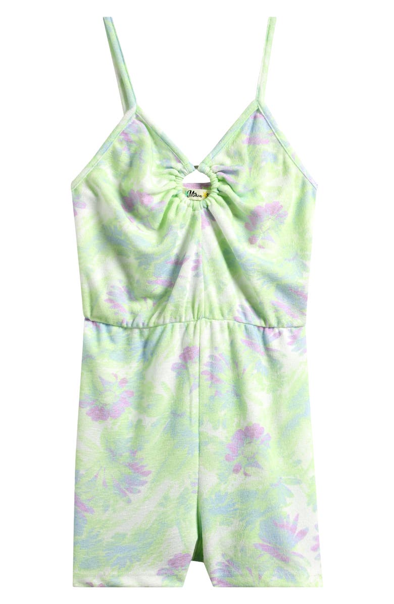 Miken Swim Kids' O Ring Romper, Main, color, White/ Lime Cream