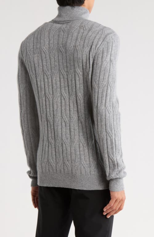 Bugatchi Cable Knit Turtleneck Sweater In Gray