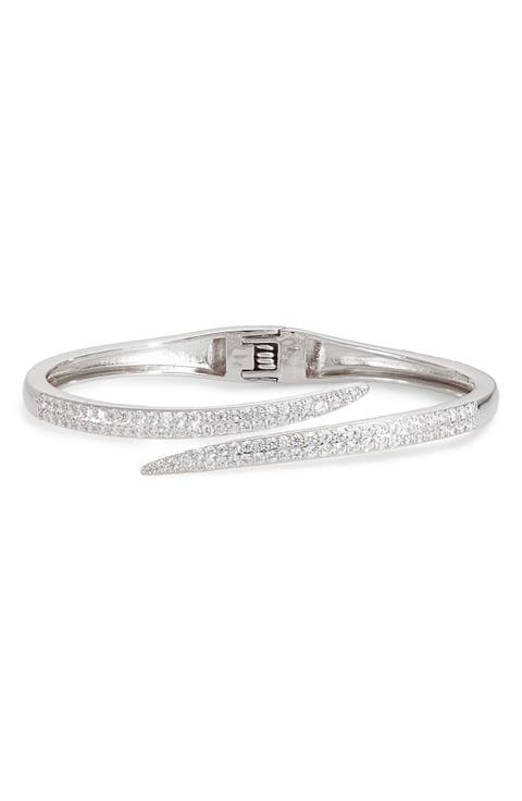 CZ Pavé Hinge Cuff Bangle Bracelet