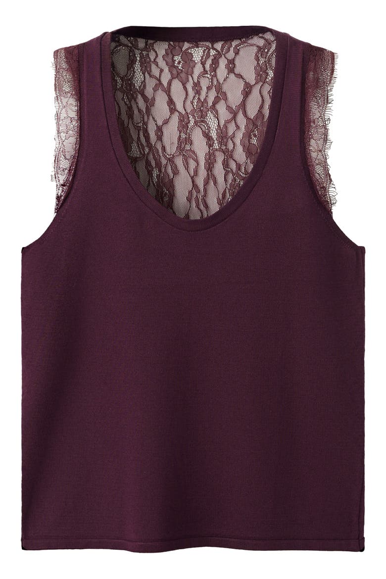 Lace Back Sweater Tank, Alternate, color, PURPLE