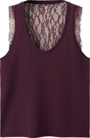 MANGO Lace Back Sweater Tank