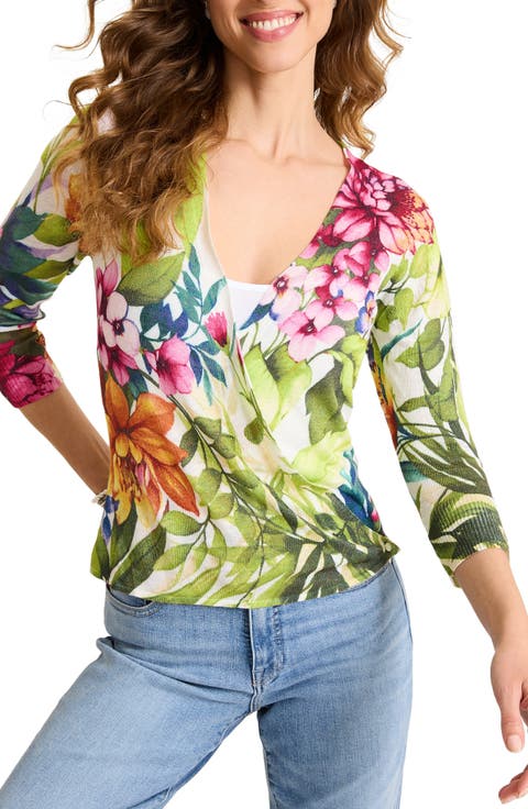 Verde Blooms Addison Linen Blend Convertible Wrap Cardigan