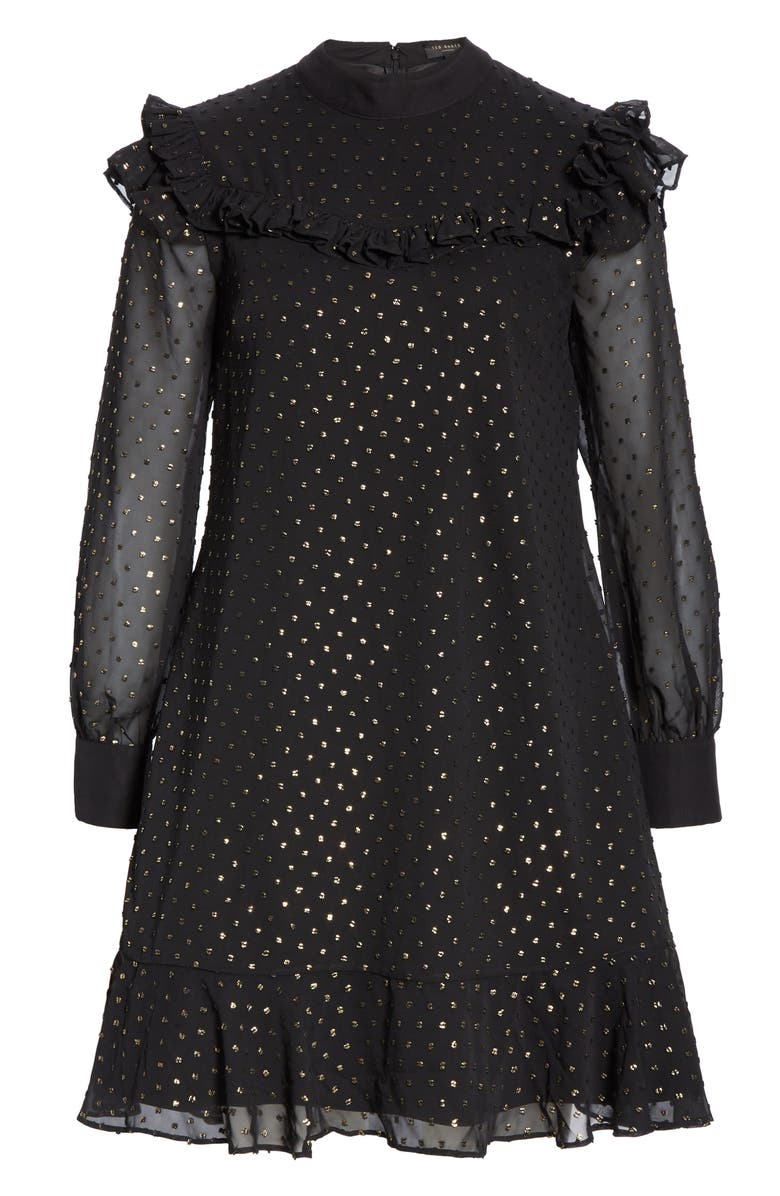 Ted Baker London Rebekha Joyous High Neck Ruffle Dress, Alternate, color, 